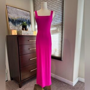 SHEIN Pink Square Neck Stretchy Bodycon Maxi Dress. Size M